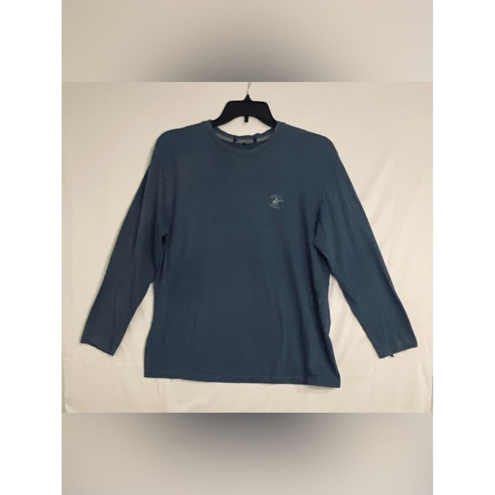 Bevery hills polo club Men's Long-Sleeve Crewneck Shirt - blue Sz XL